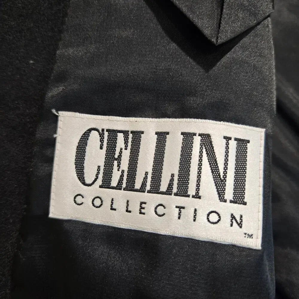Vtg Cellini Collection Men's Wool Cashmere Blend Blazer 2-button Black Sz 40R